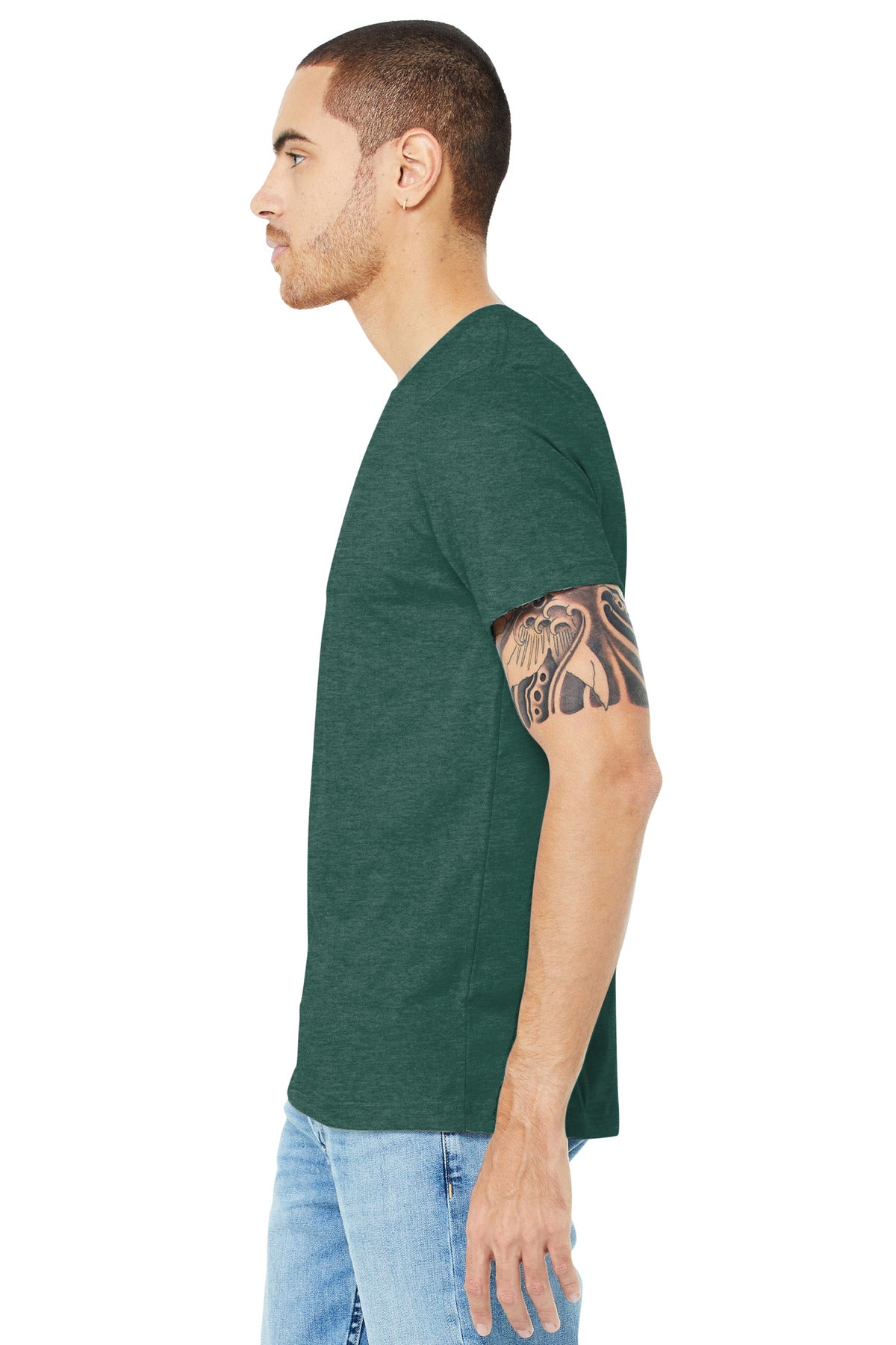 Ht Forest BELLA+CANVAS Unisex Heather CVC Short Sleeve Tee. BC3001CVC