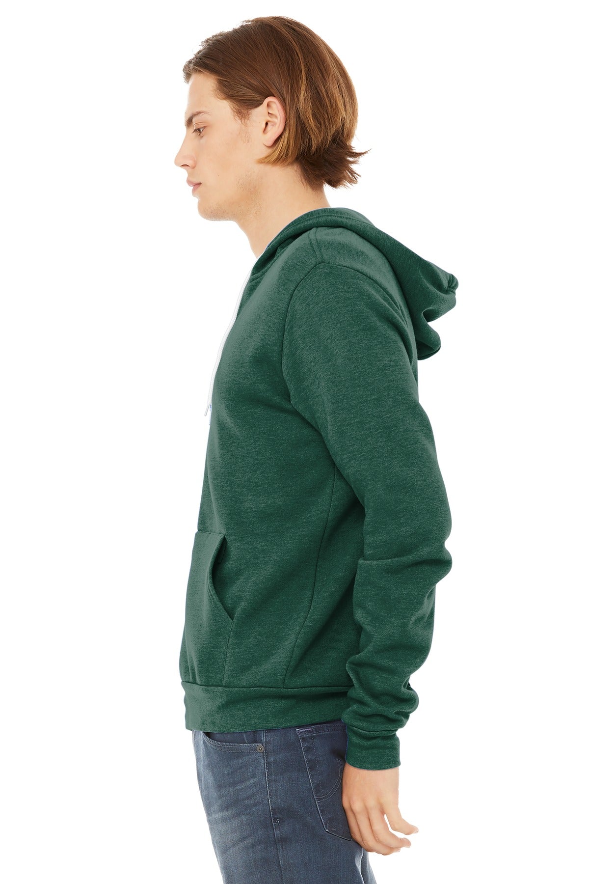 Ht Forest BELLA+CANVAS Unisex Sponge Fleece Full-Zip Hoodie. BC3739