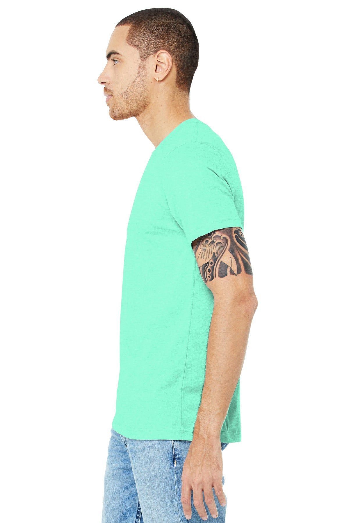 Ht Mint BELLA+CANVAS Unisex Heather CVC Short Sleeve Tee. BC3001CVC