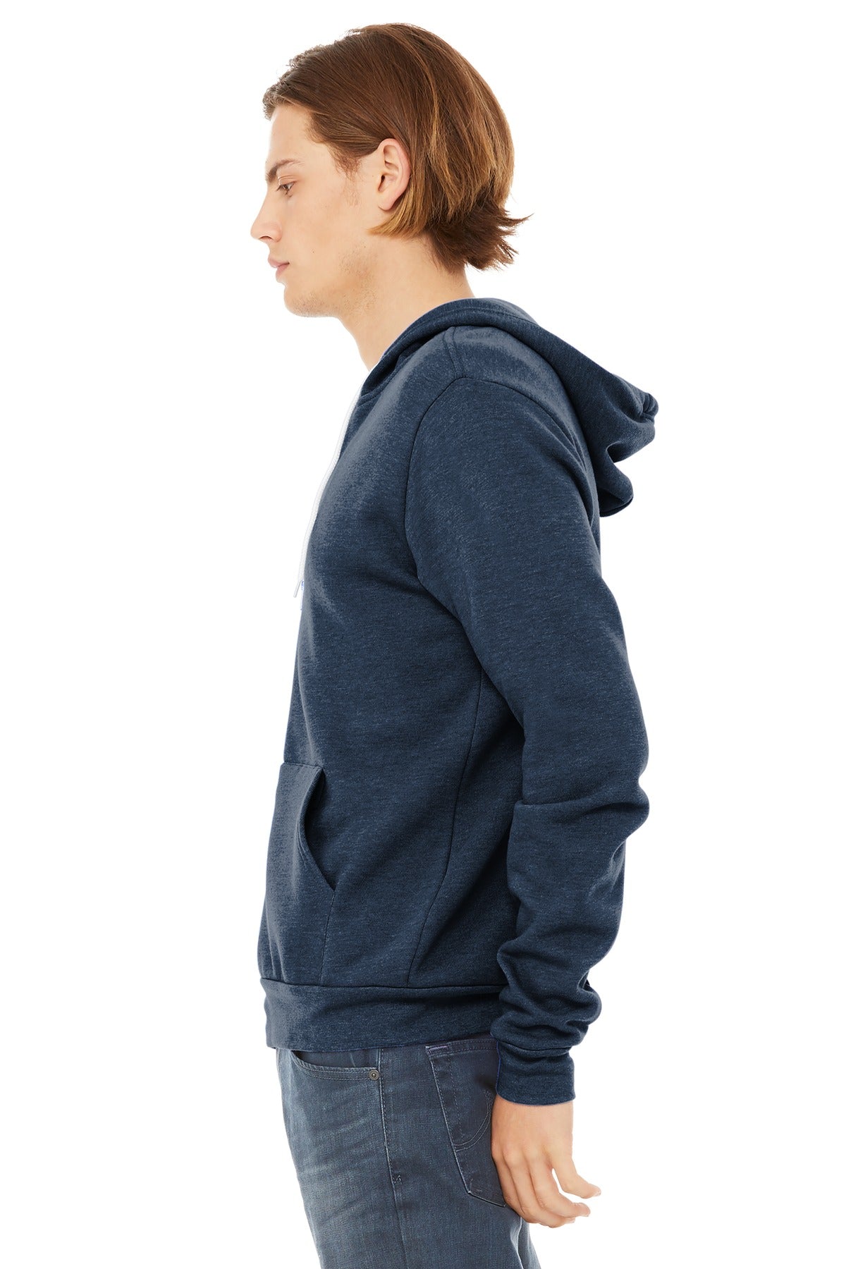 Ht Navy BELLA+CANVAS Unisex Sponge Fleece Full-Zip Hoodie. BC3739