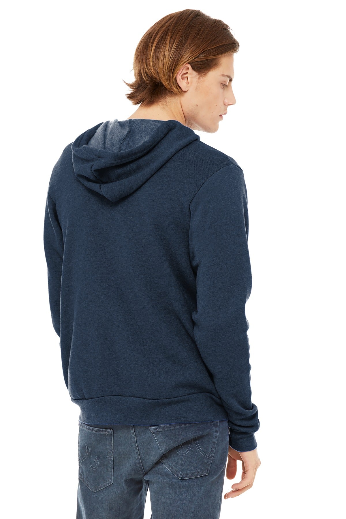 Ht Navy BELLA+CANVAS Unisex Sponge Fleece Full-Zip Hoodie. BC3739