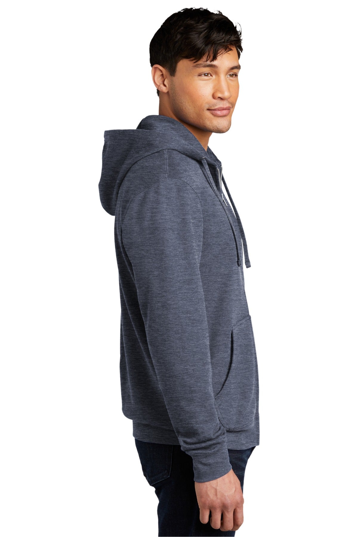 Ht Navy District V.I.T. Fleece Full-Zip Hoodie DT6102