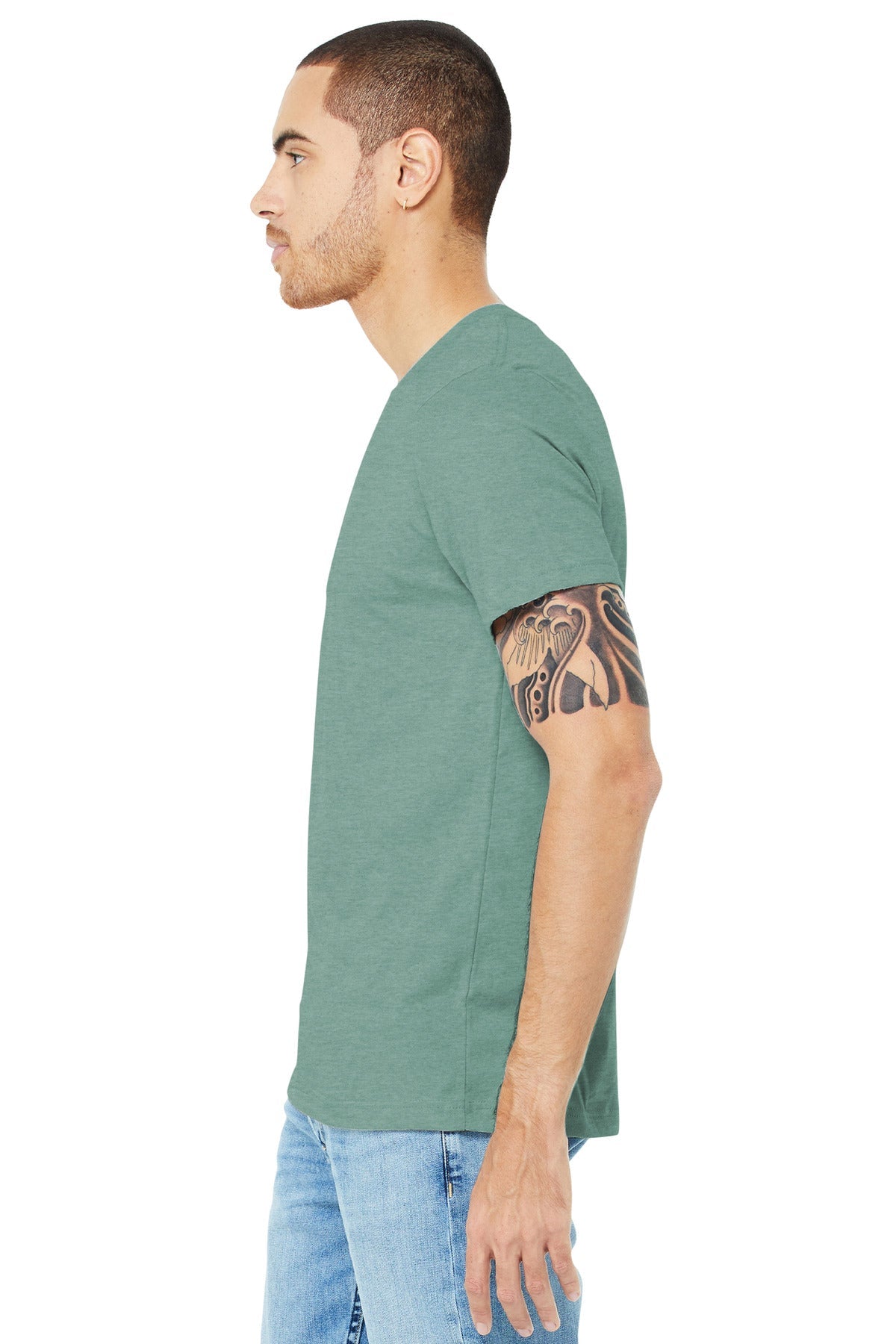 Ht Prm Dsty Bl BELLA+CANVAS Unisex Heather CVC Short Sleeve Tee. BC3001CVC