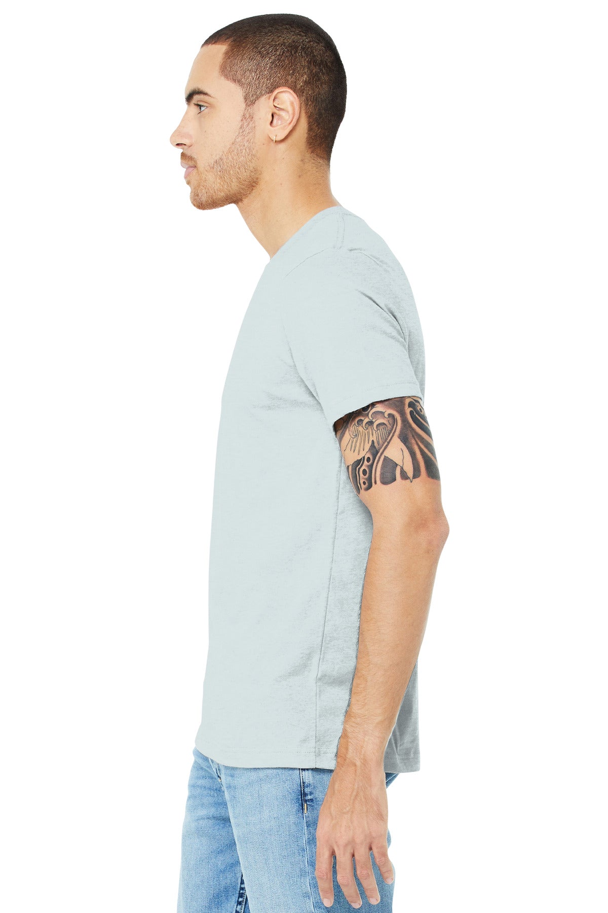 Ht Prm Ice Blu BELLA+CANVAS Unisex Heather CVC Short Sleeve Tee. BC3001CVC
