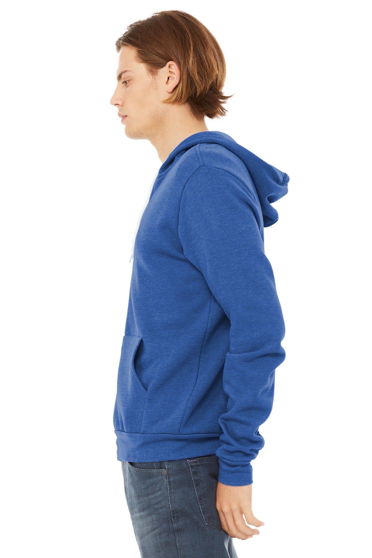 Ht True Royal BELLA+CANVAS Unisex Sponge Fleece Full-Zip Hoodie. BC3739