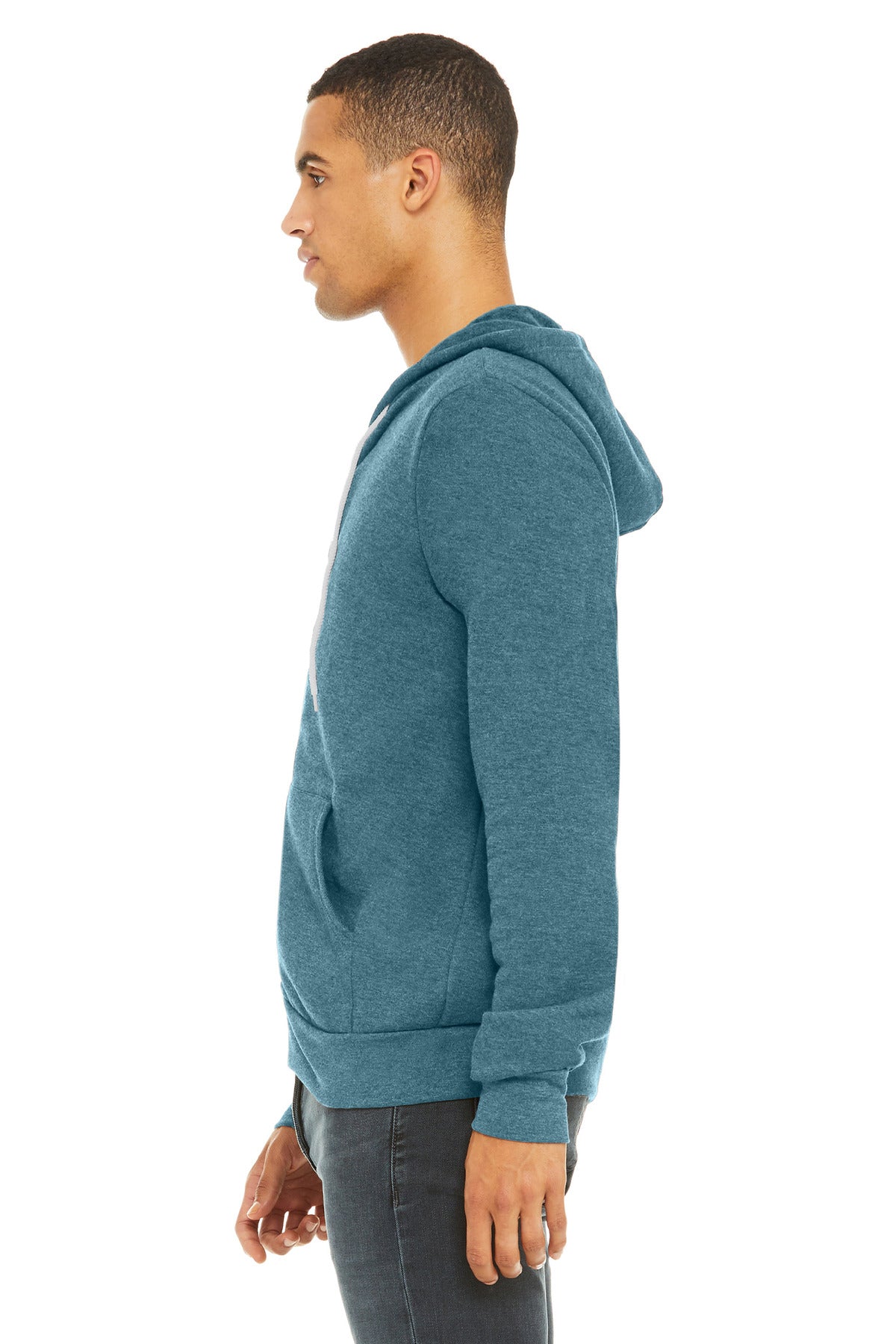 HtDpTeal BELLA+CANVAS Unisex Sponge Fleece Full-Zip Hoodie. BC3739