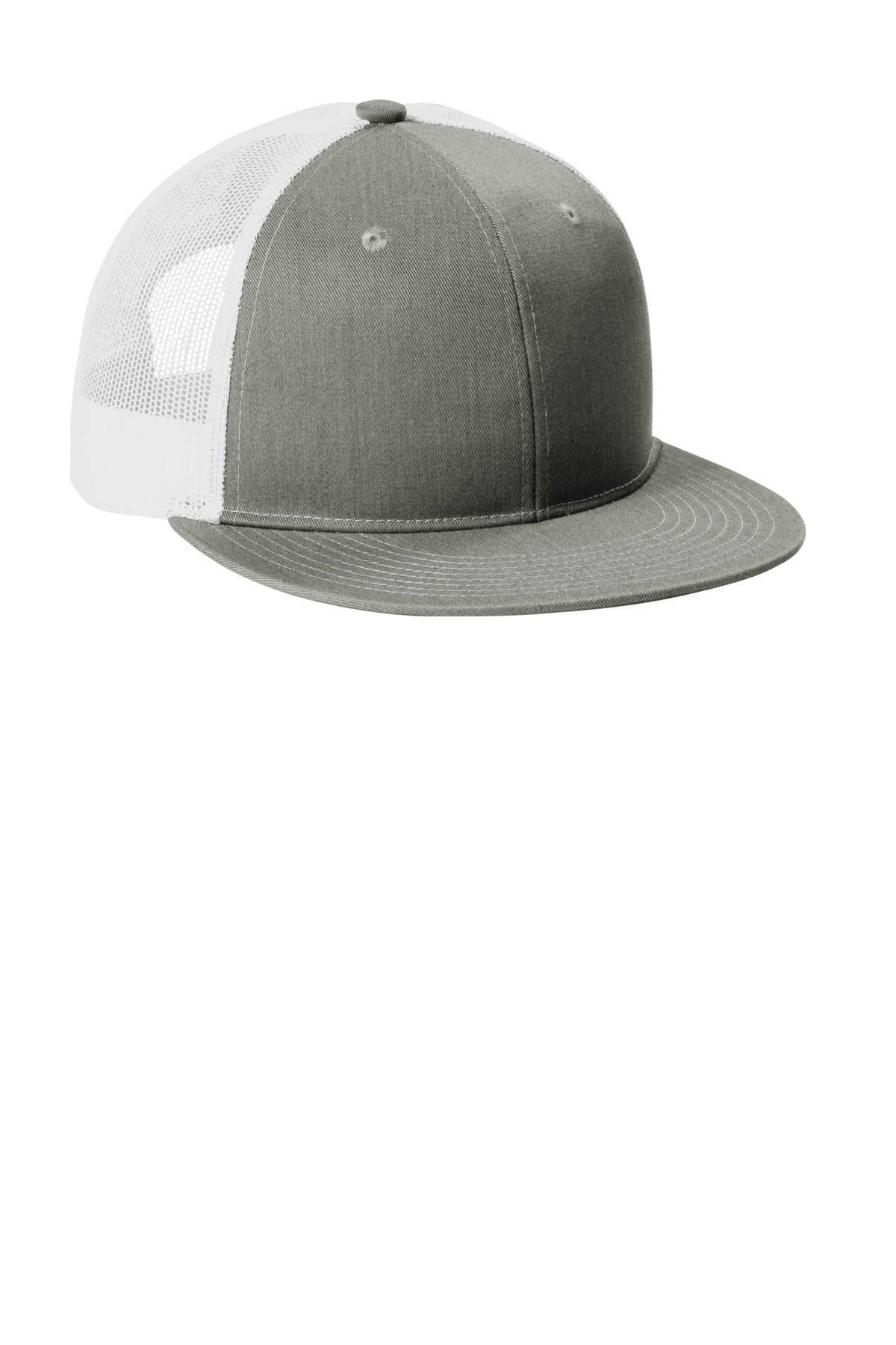 HtGy/White Port Authority Snapback Flat Bill Trucker Cap C407