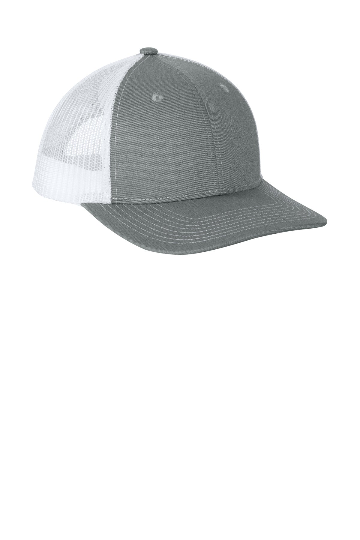 HtGy/White Port Authority Snapback Ponytail Trucker Cap LC401