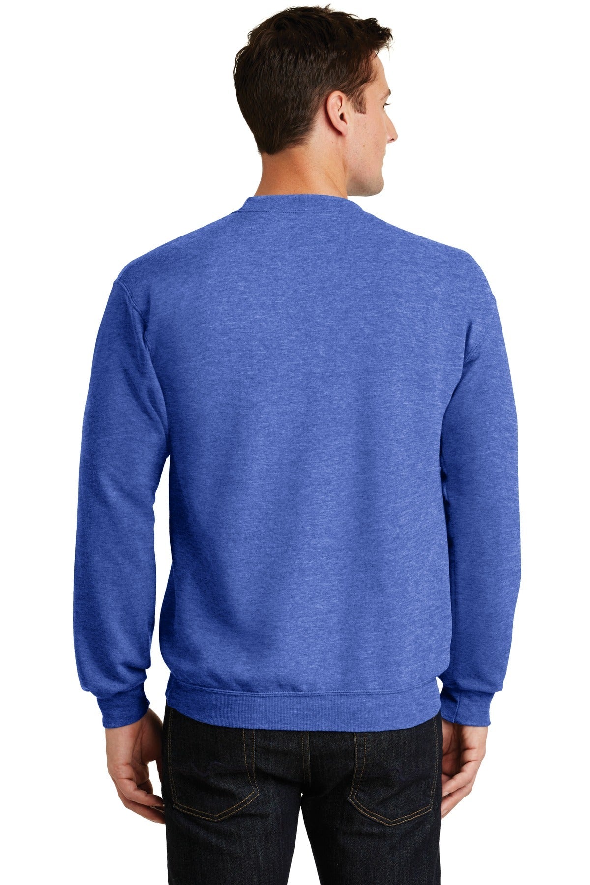 Hthr Royal Port & Co Core Fleece Crewneck Sweatshirt. PC78