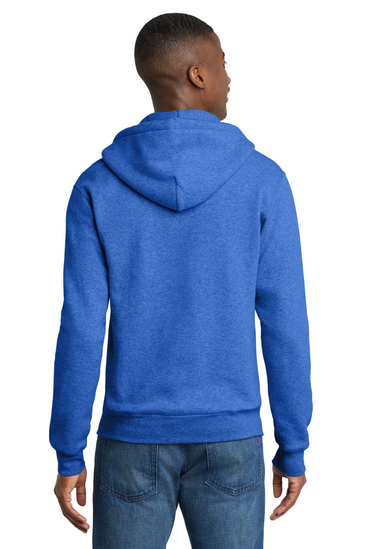 Hthr Royal Port & Co Core Fleece Full-Zip Hooded Sweatshirt. PC78ZH