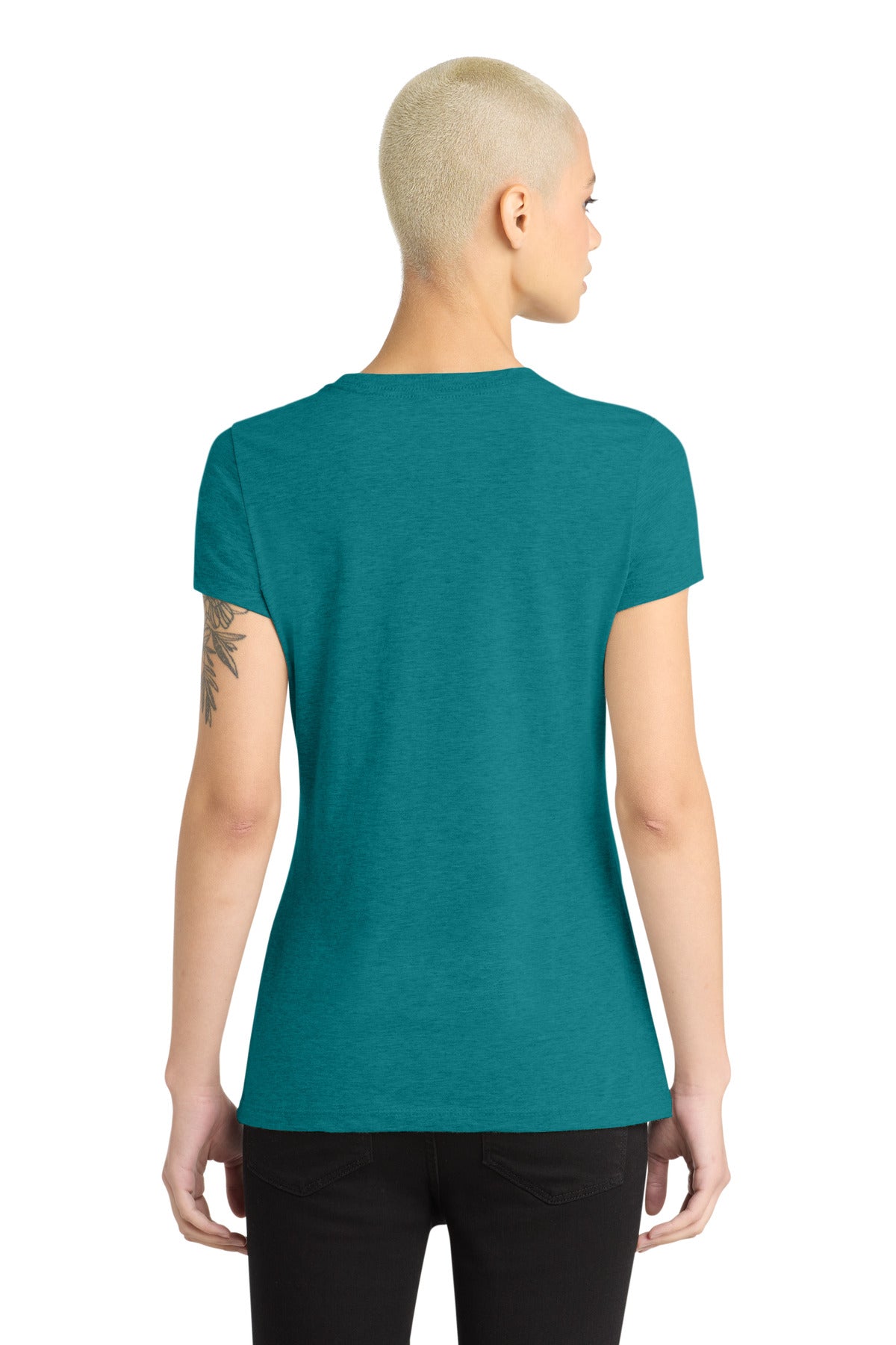 Hthr Teal District Women's Perfect Blend CVC Tee. DM108L