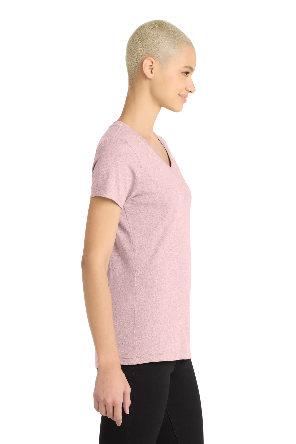 Hthrd Lavender District Women's Perfect Blend CVC V-Neck Tee. DM1190L