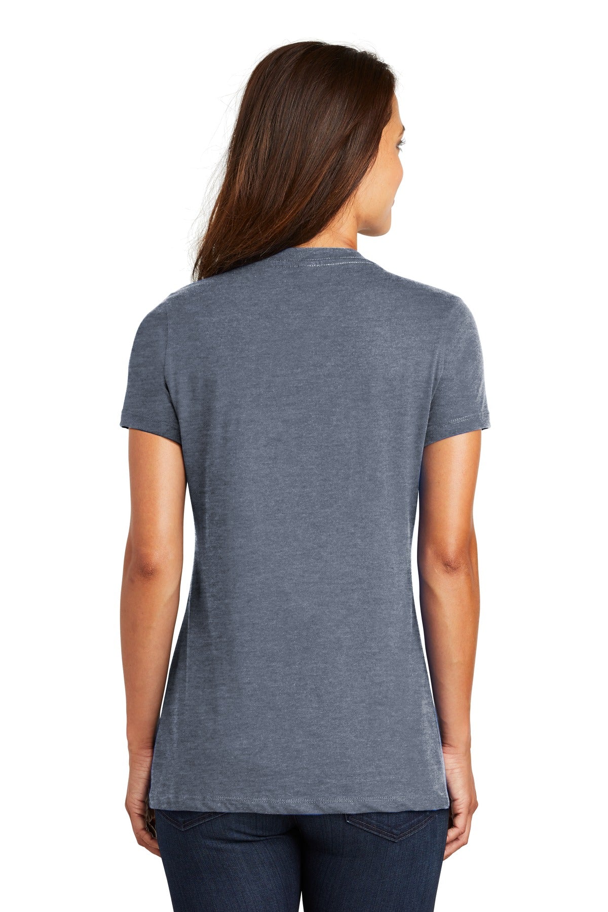 Hthrd Navy District - Women's Perfect Weight V-Neck Tee. DM1170L