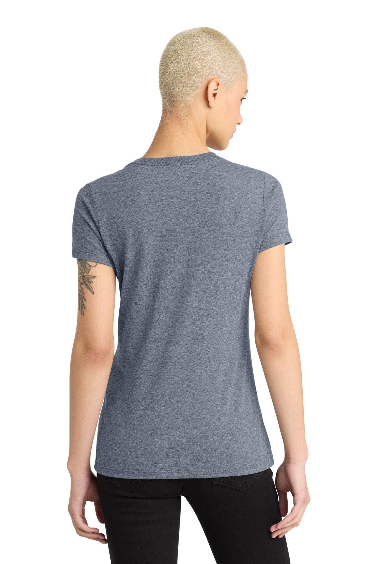 Hthrd Navy District - Women's Perfect Weight V-Neck Tee. DM1170L