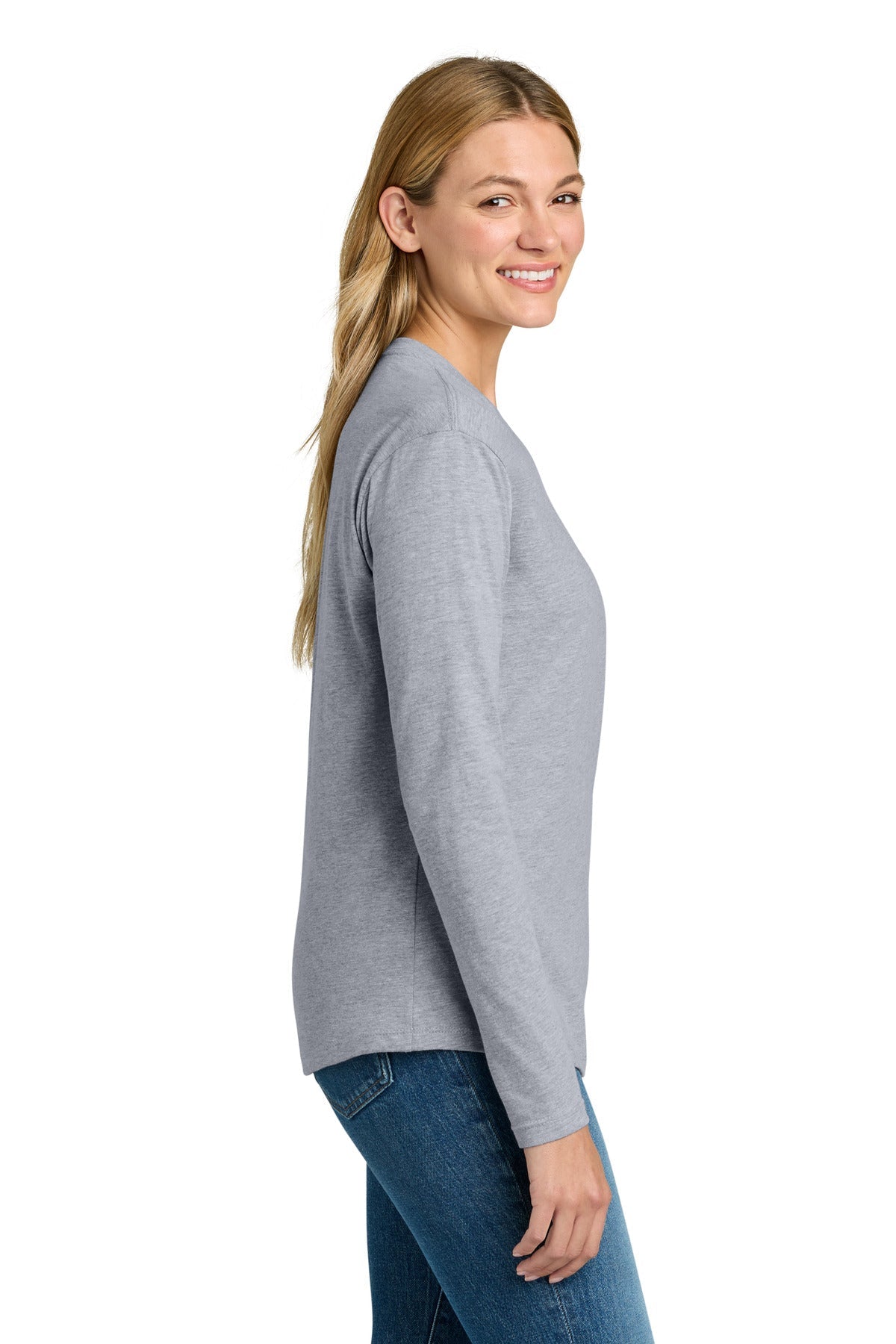 HthrGray Next Level Apparel Women's Cotton Relaxed Long Sleeve Tee NL3911