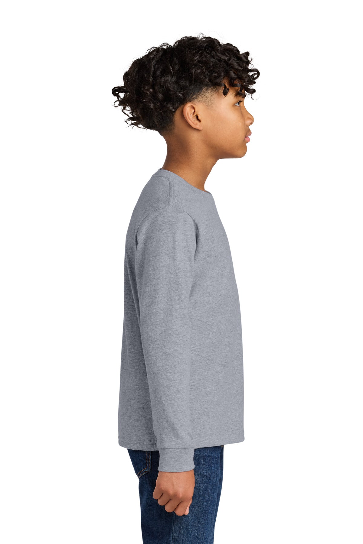 HthrGray Next Level Apparel Youth Cotton Long Sleeve Tee NL3311