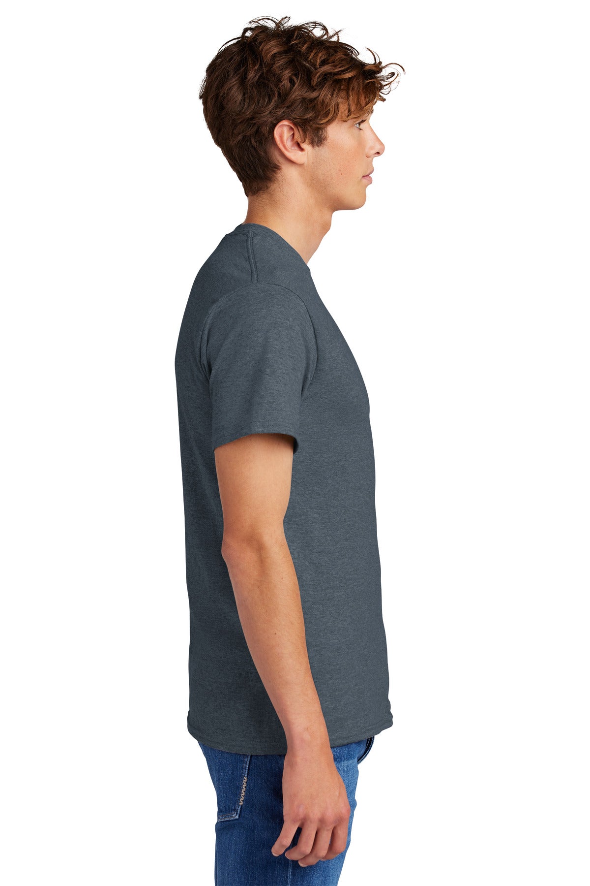 HthrNavy Port & Co Core Blend Tee. PC55