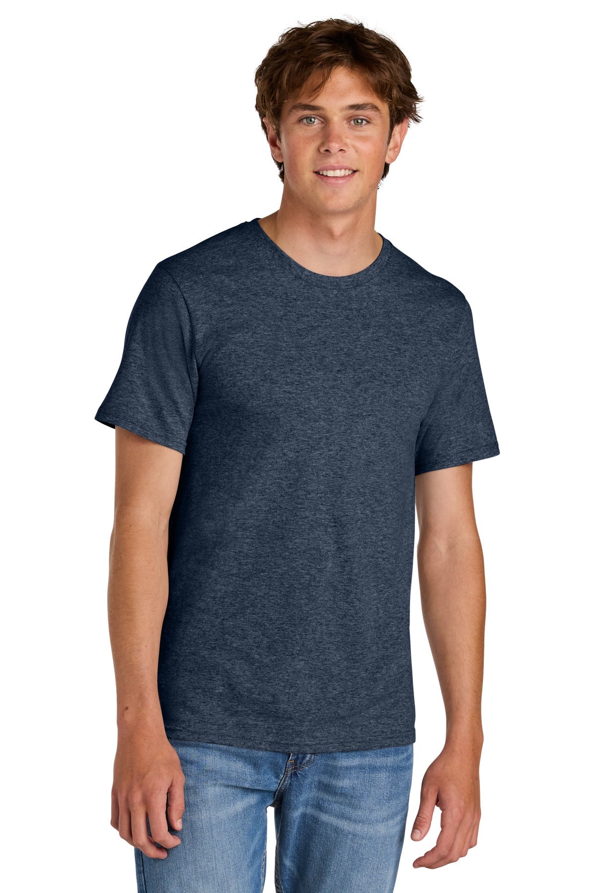 HthrNavy Port & Co Easy Cotton Tee PC43