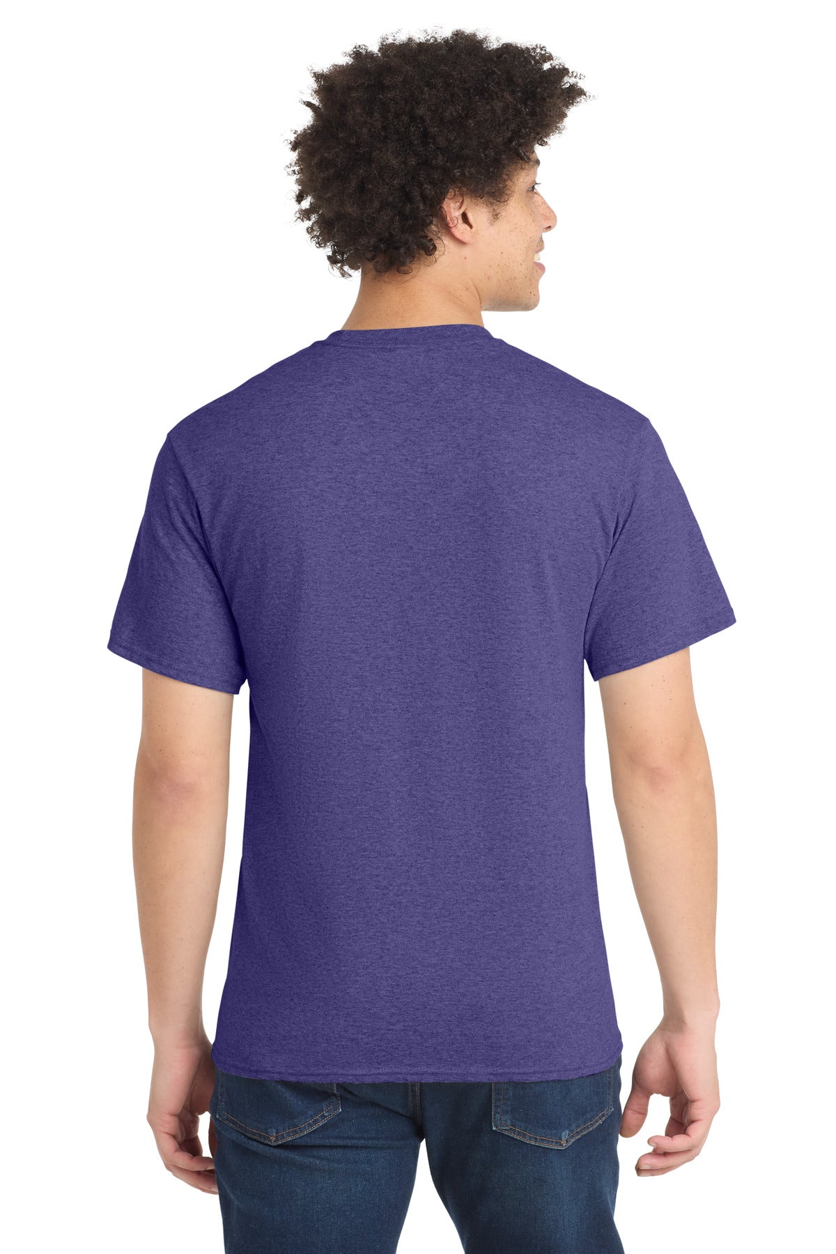 HthrPurple Port & Co Core Blend Tee. PC55