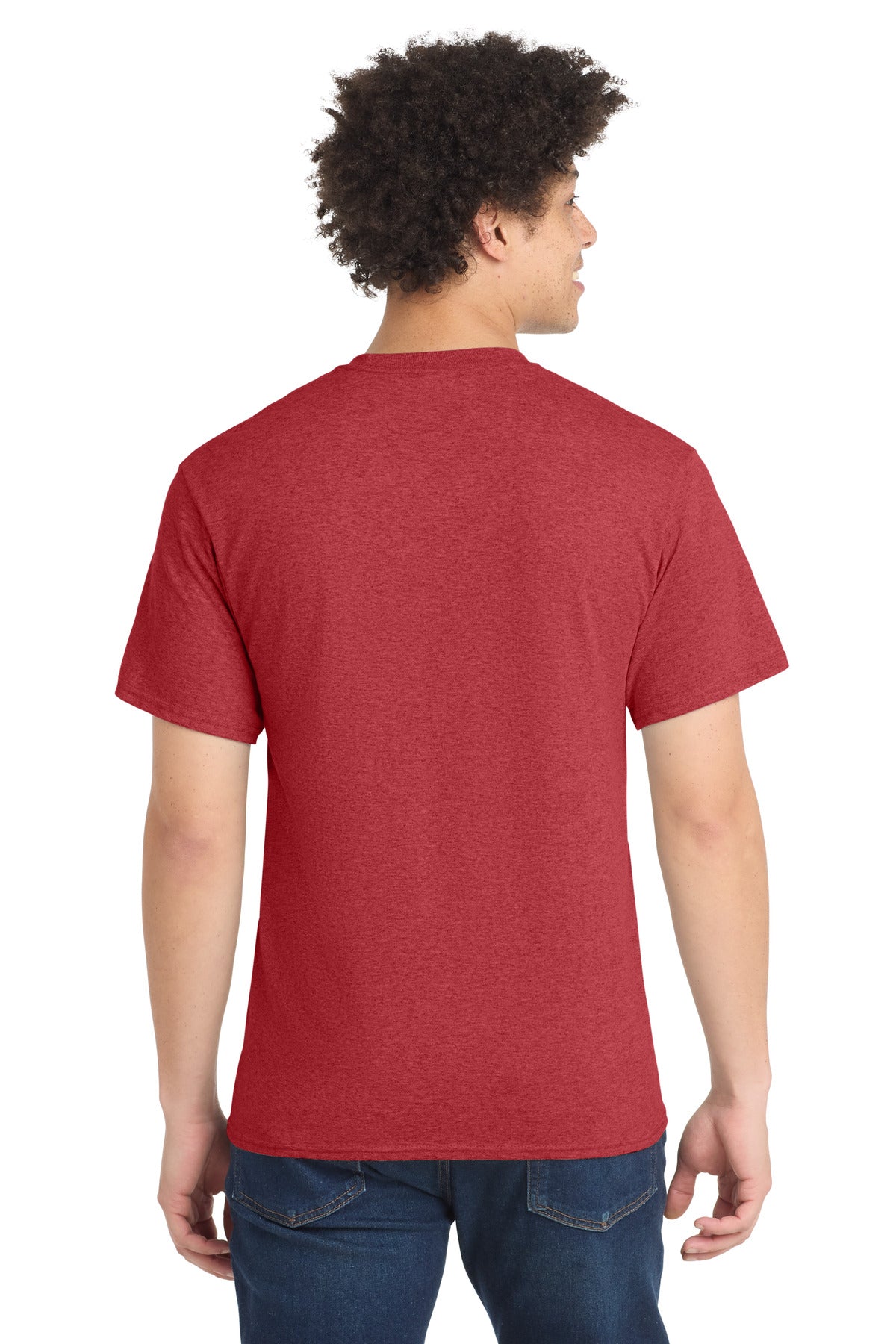 HthrRed Port & Co Core Blend Tee. PC55