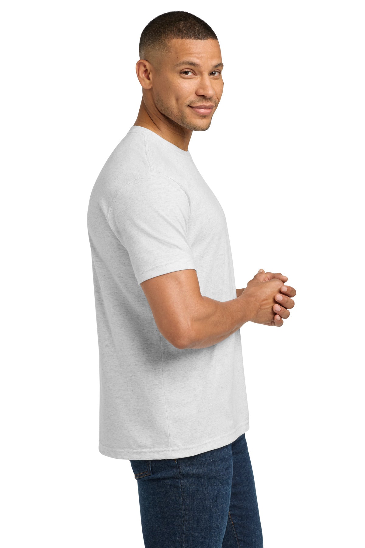 HthrWhite Next Level Apparel Adult Tri-Blend Tee. NL6010