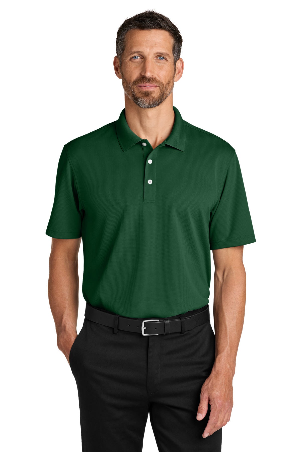 HunterGrn Port Authority Dry Zone Stain-Release Grid Polo K845