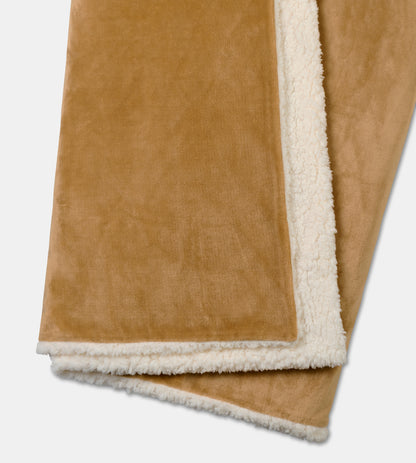 Iced Coffee Mink Sherpa Blanket plain