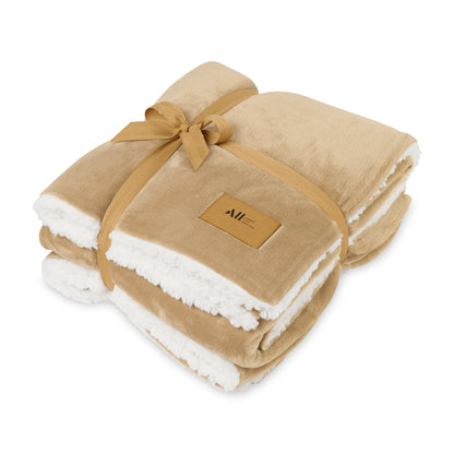 Iced Coffee Mink Sherpa Blanket