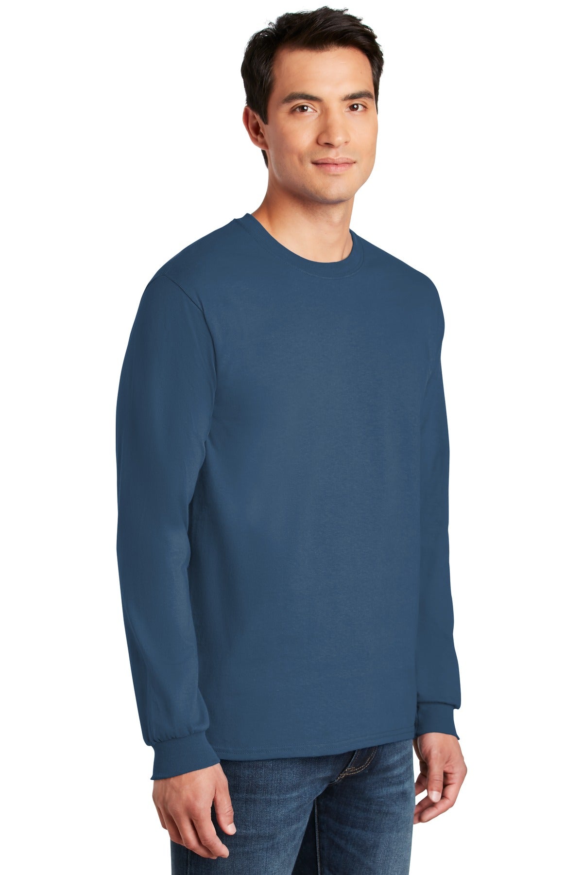 Indigo Blue Gildan - Ultra Cotton 100% US Cotton Long Sleeve T-Shirt. G2400