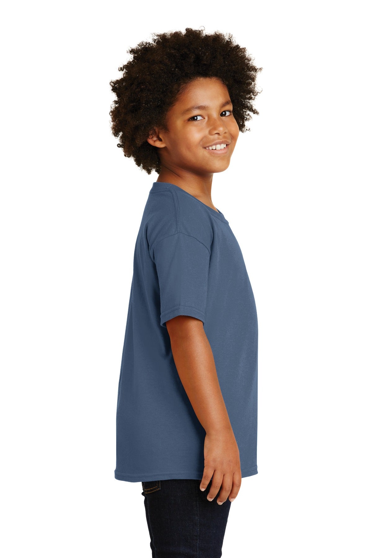 Indigo Blue Gildan - Youth Heavy Cotton 100% Cotton T-Shirt. 5000B