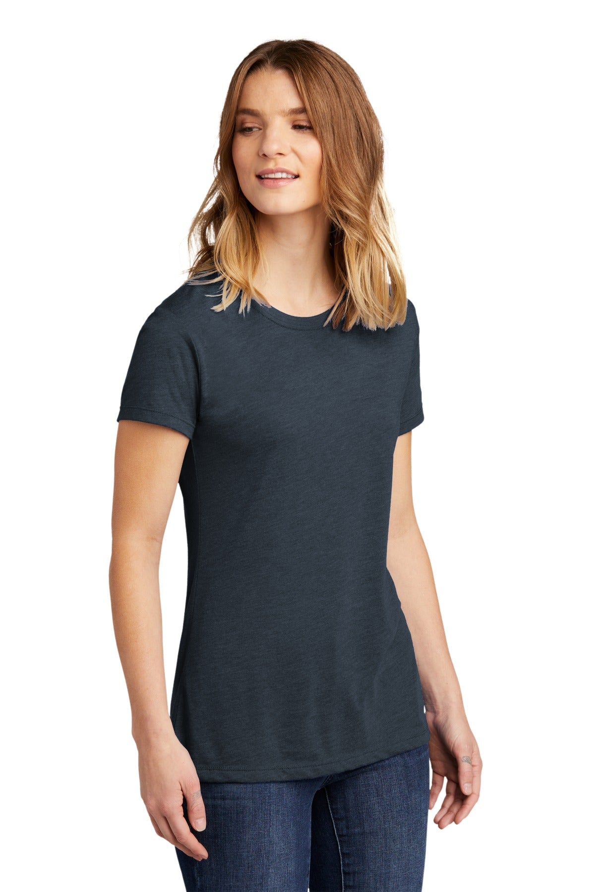 Indigo Next Level Apparel Women's CVC Tee. NL6610
