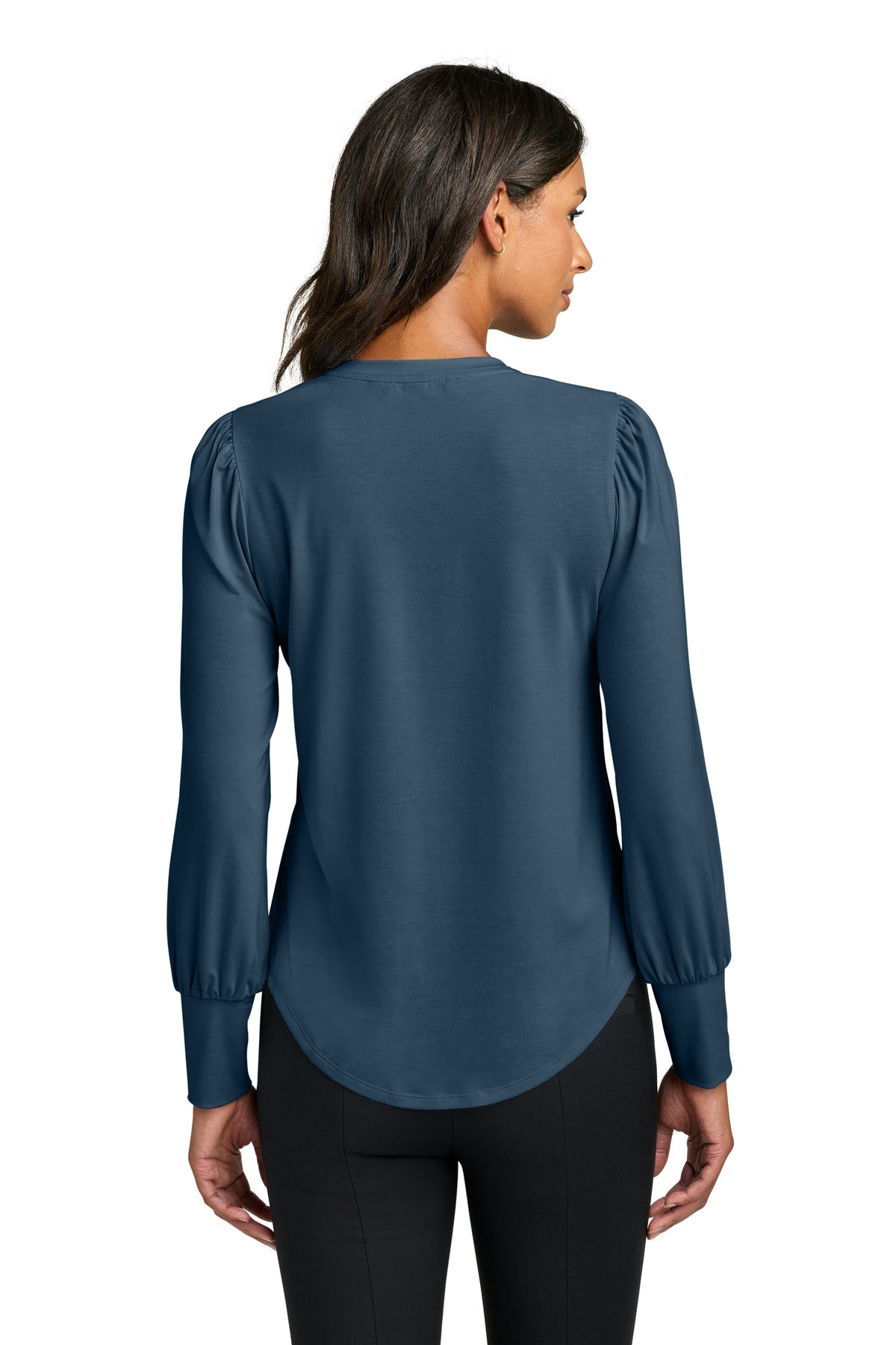 InsBlue Mercer+Mettle Women's Stretch Jersey Long Sleeve Blouson Top MM1019