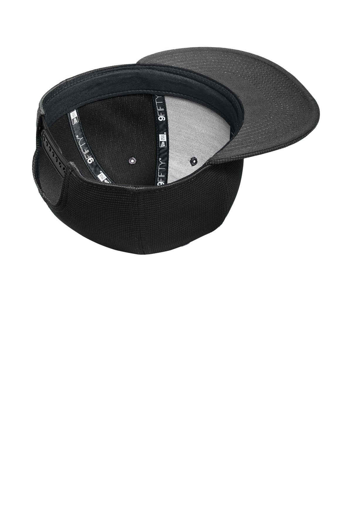 Inside View of Black New Era Pivot Flat Bill Snapback Cap NE409