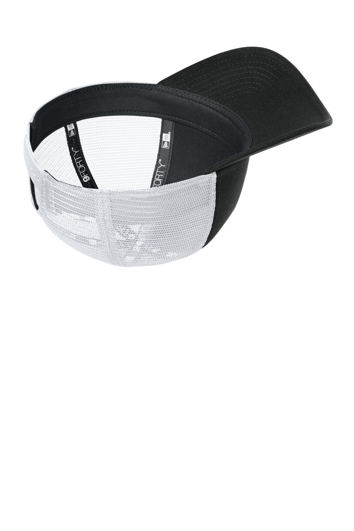 Inside View of Blk/White New Era A-Frame Snapback Mesh Back Cap NE212