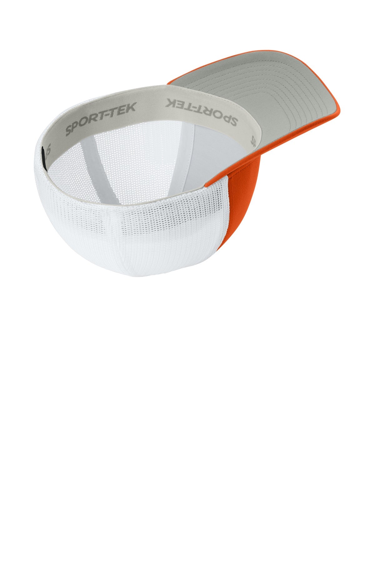 Inside View of DpOr/White Sport-Tek Stretch-Tek Mesh Back Cap STC60