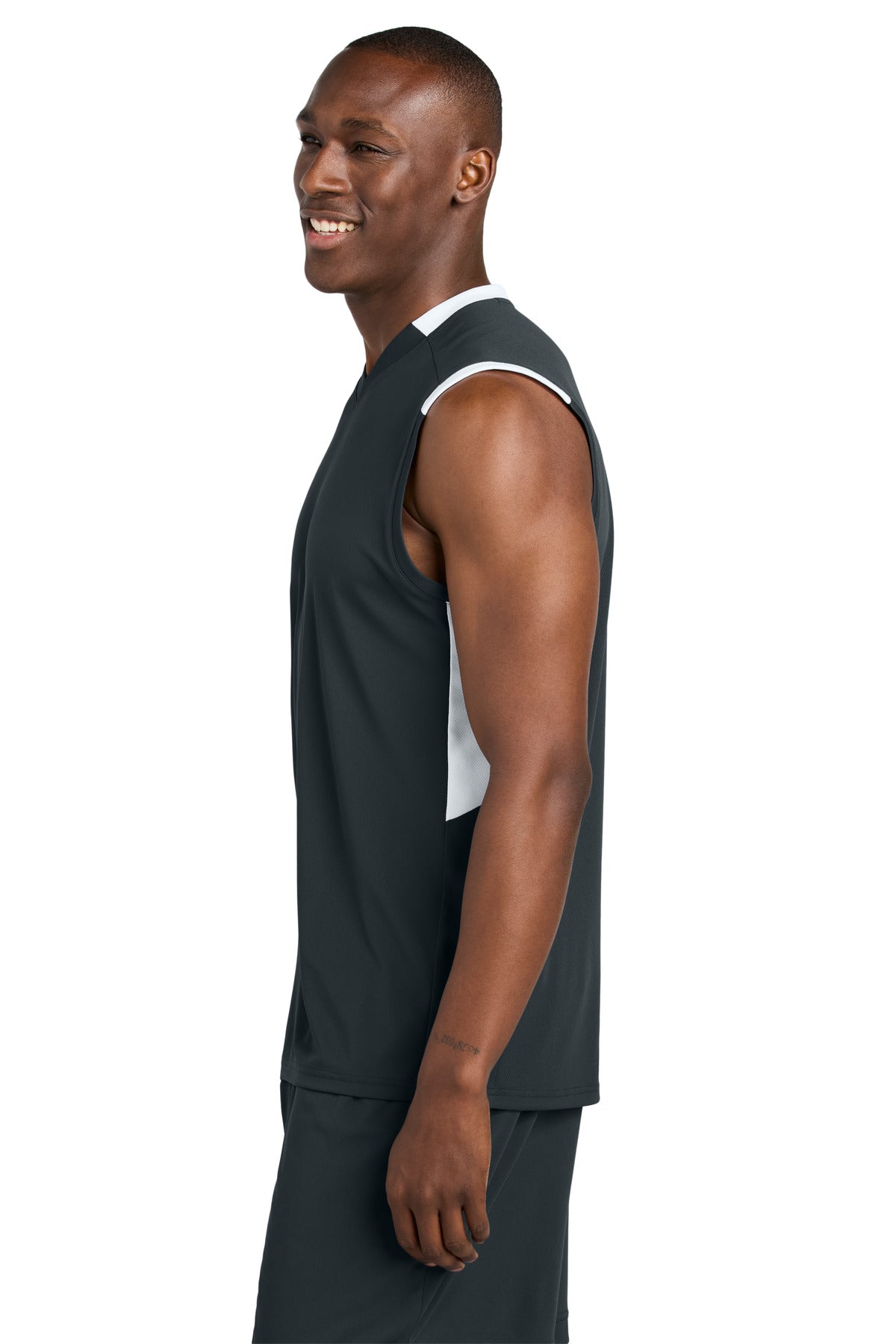 IrGy/White Sport-Tek Club Sleeveless V-Neck ST441