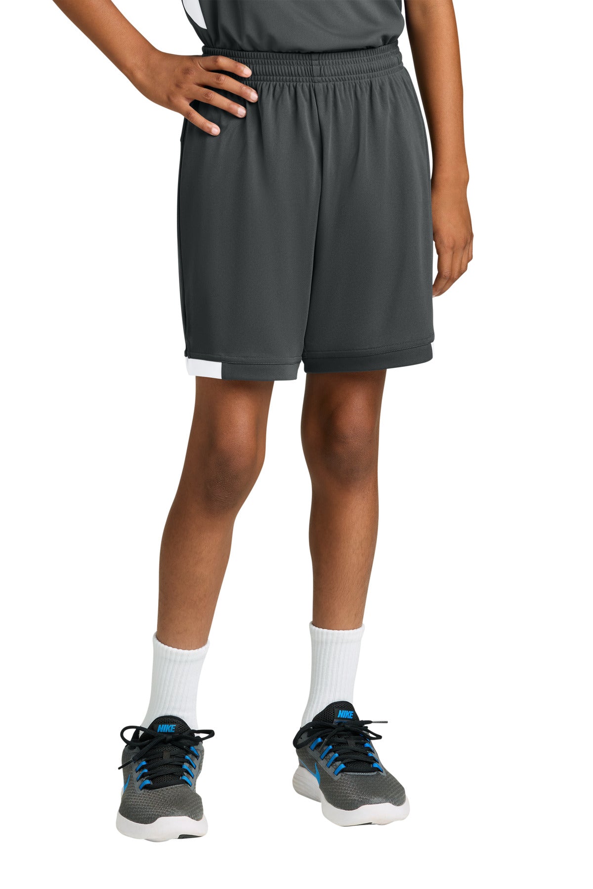 IrGy/White Sport-Tek Youth Club 5" Short YST4420