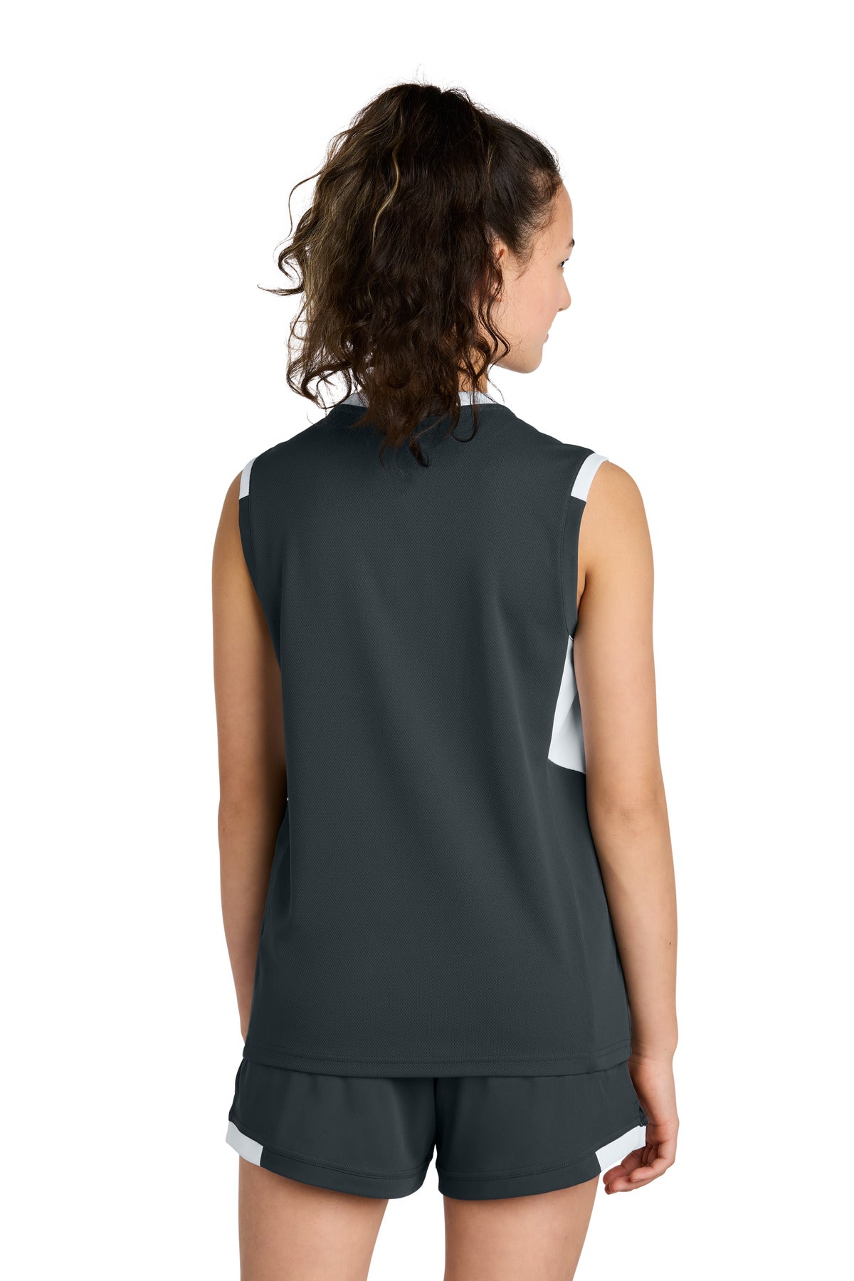 IrGy/White Sport-Tek Youth Club Sleeveless V-Neck YST441