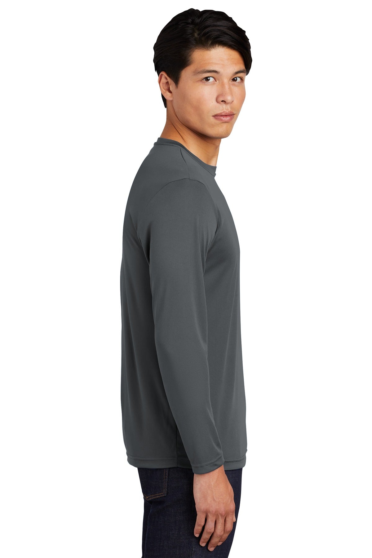Iron Grey Sport-Tek Long Sleeve PosiCharge Competitor Tee. ST350LS
