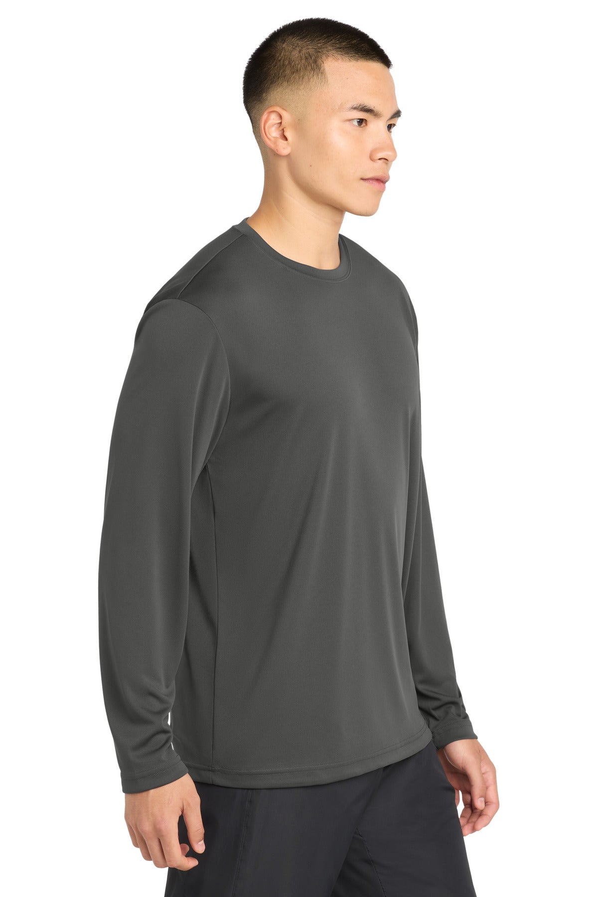 Iron Grey Sport-Tek Long Sleeve PosiCharge Competitor Tee. ST350LS