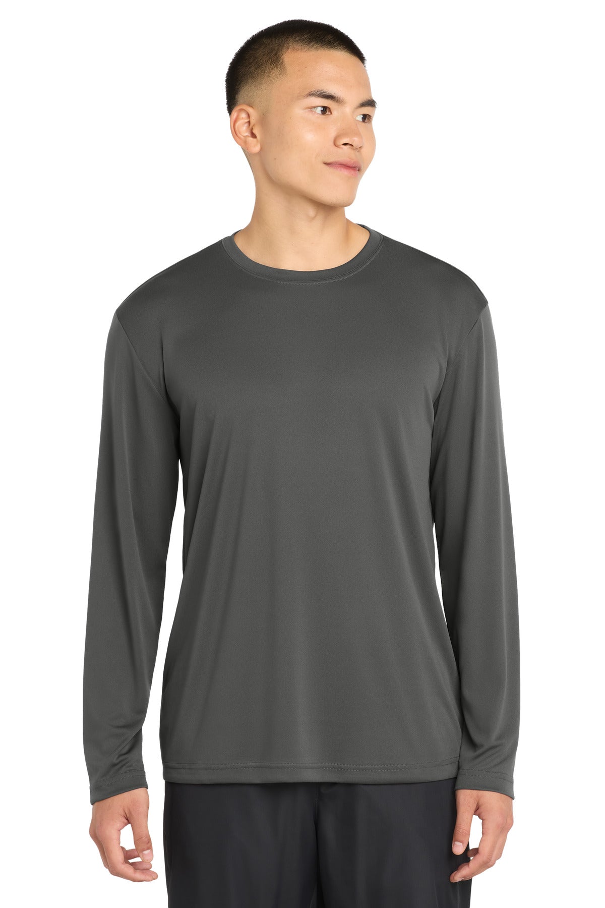 Iron Grey Sport-Tek Long Sleeve PosiCharge Competitor Tee. ST350LS