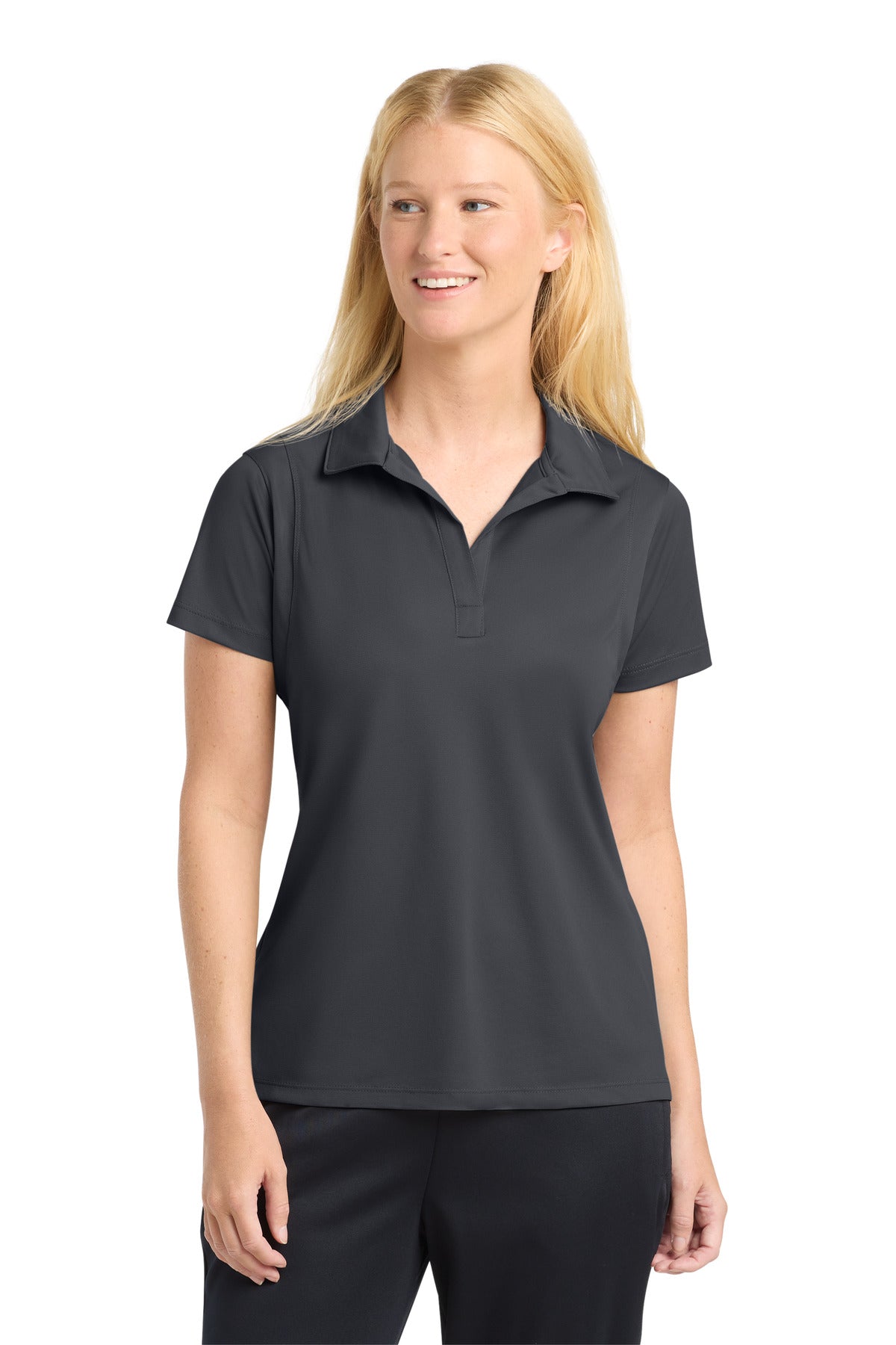 Iron Grey Sport-Tek Women's Micropique Sport-Wick Polo. LST650