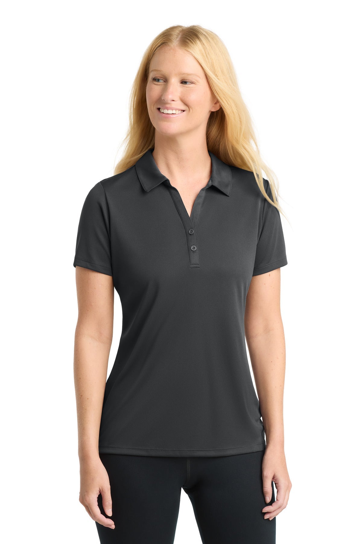 Iron Grey Sport-Tek Women's PosiCharge Competitor Polo. LST550