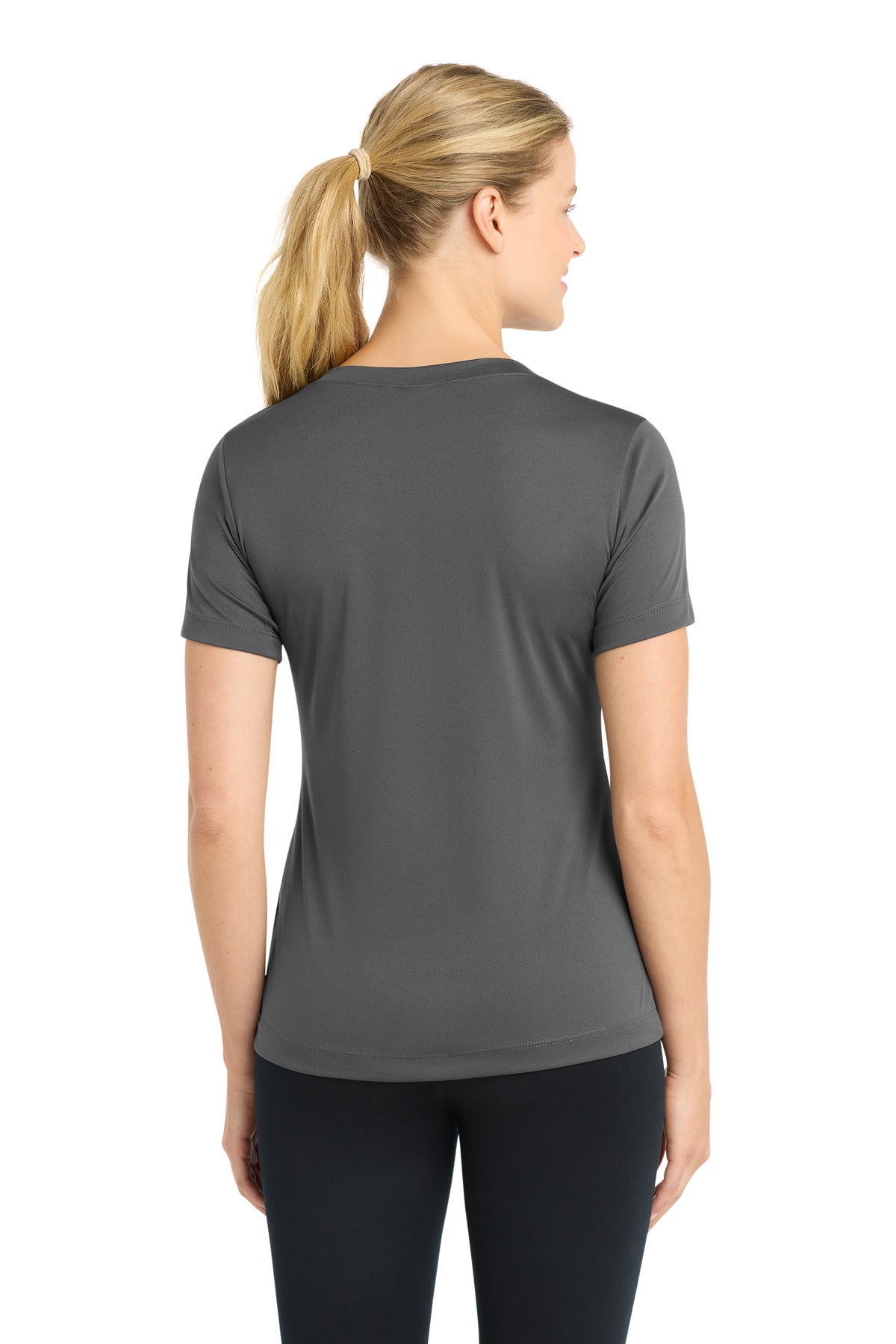 Iron Grey Sport-Tek Women's PosiCharge Competitor V-Neck Tee. LST353