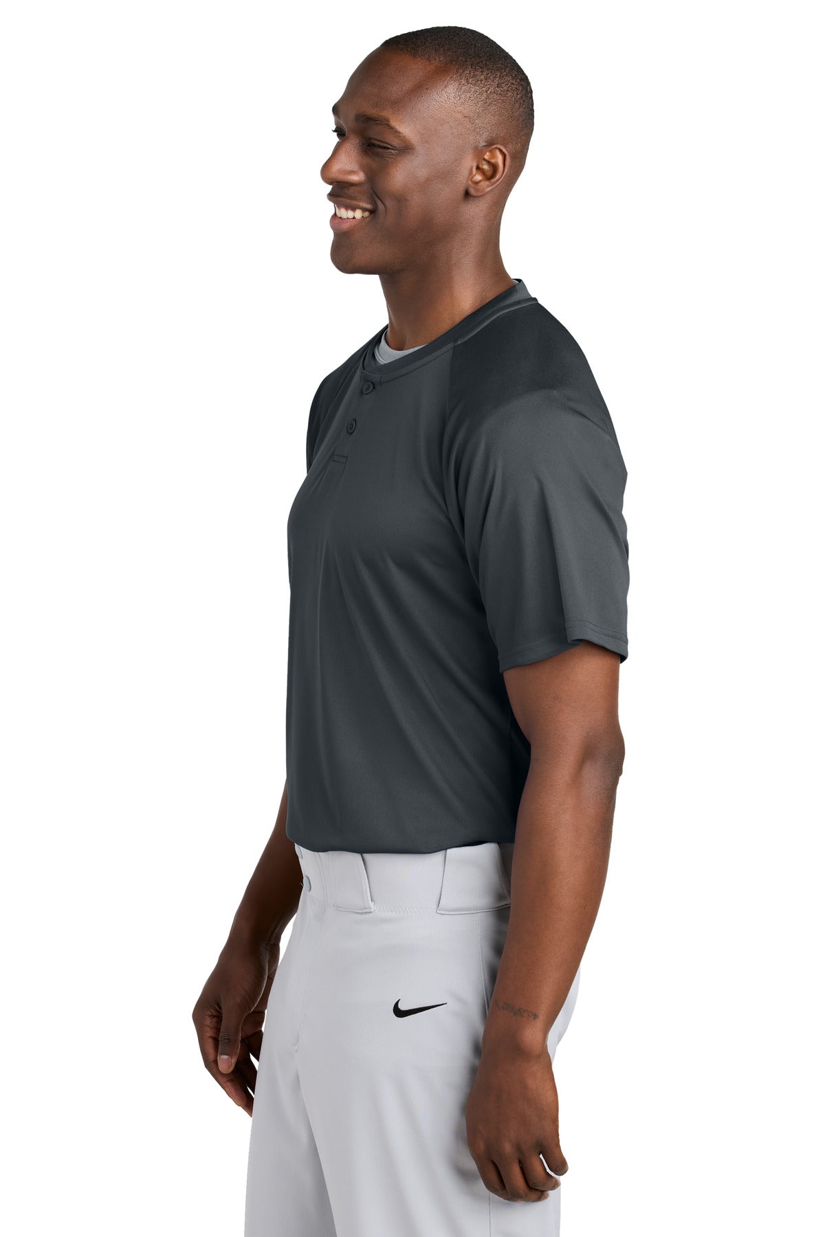 IronGrey Sport-Tek PosiCharge Competitor 2-Button Henley ST359