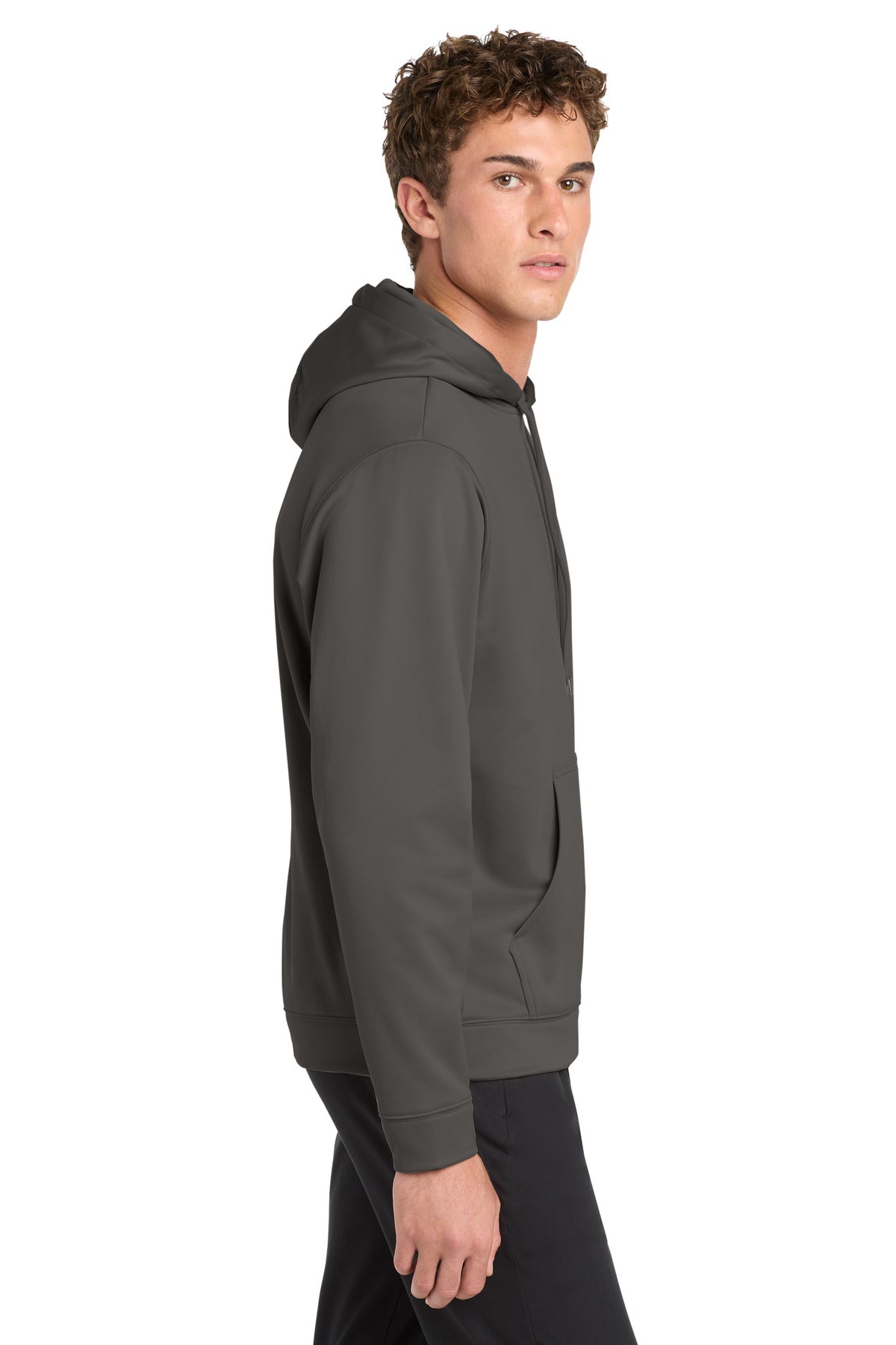 IronGrey Sport-Tek Sport-Wick Fleece Hooded Pullover. F244