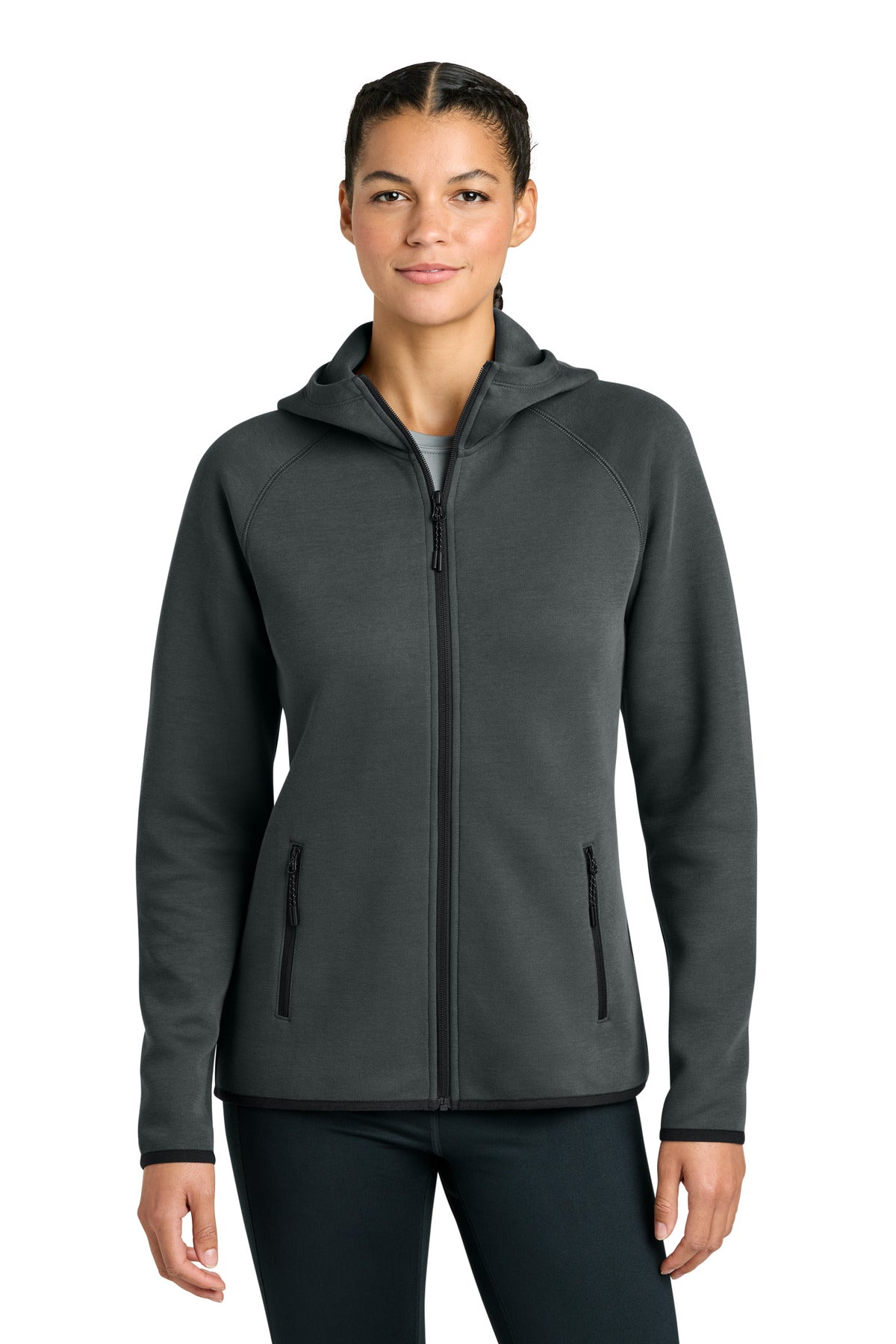 IronGrey Sport-Tek Women's Phenom Full-Zip Hoodie LST840