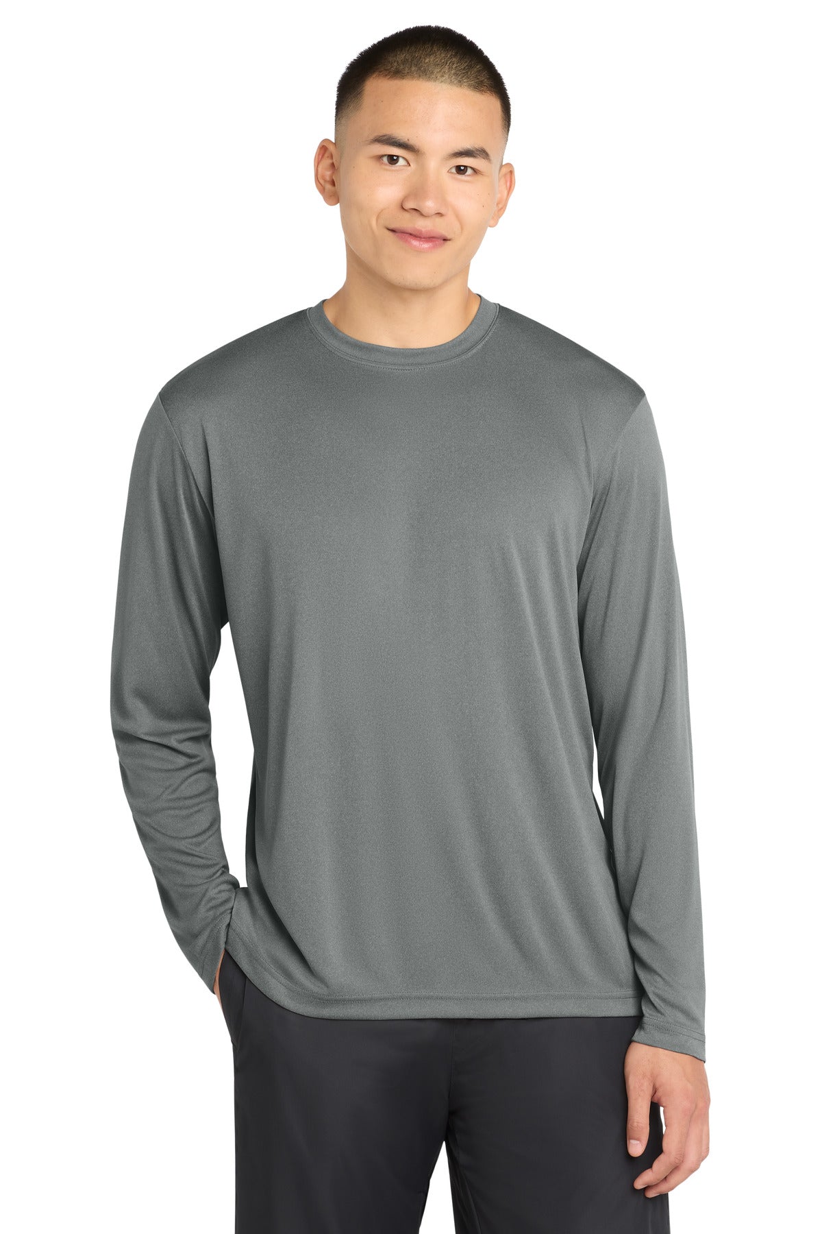 IronGreyHt Sport-Tek Long Sleeve PosiCharge Competitor Tee. ST350LS