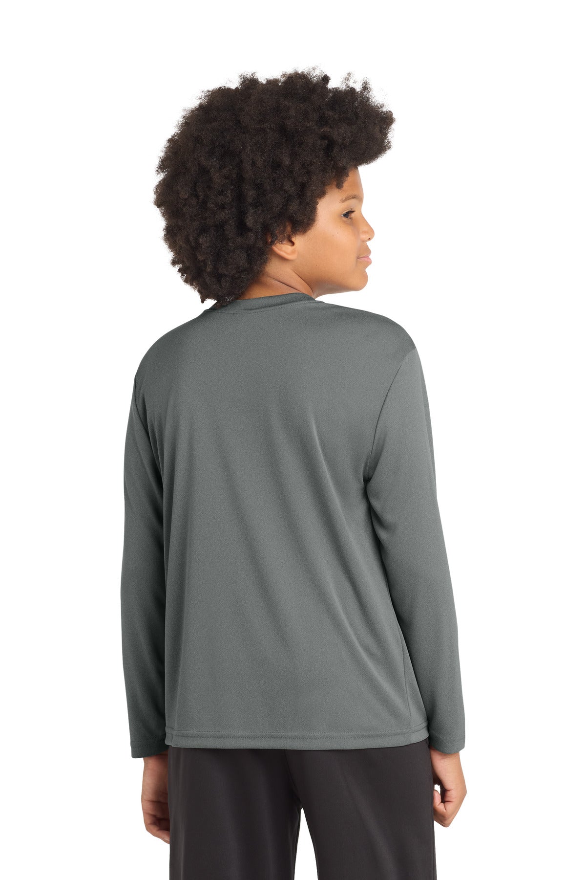 IronGreyHt Sport-Tek Youth Long Sleeve PosiCharge Competitor Tee. YST350LS