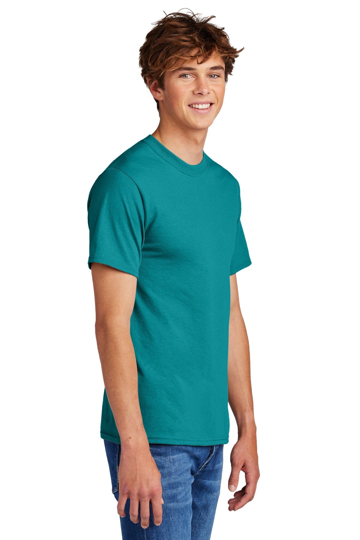 Jade Green Port & Co Core Blend Tee. PC55